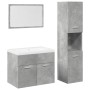 Juego muebles de baño 4 pzas madera contrachapada gris hormigón de , Muebles de baño - Ref: Foro24-3324880, Precio: 221,31 €,...