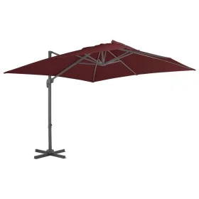 Sombrilla voladiza con poste de aluminio rojo burdeos 400x300cm de vidaXL, Sombrillas - Ref: Foro24-312315, Precio: 301,54 €,...