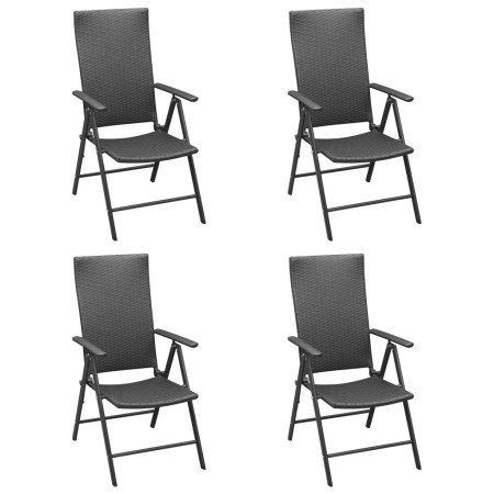 Sillas de jardín 4 unidades ratán sintético negro de vidaXL, Sillas de jardín - Ref: Foro24-313105, Precio: 247,82 €, Descuen...