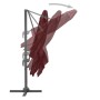 Sombrilla voladiza con poste de aluminio rojo burdeos 400x300cm de vidaXL, Sombrillas - Ref: Foro24-312315, Precio: 308,20 €,...