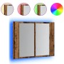 Armario con espejo LED madera ingeniería envejecida 60x12x45 cm de , Tocadores de baño - Ref: Foro24-856282, Precio: 53,12 €,...