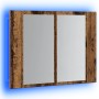 Armario con espejo LED madera ingeniería envejecida 60x12x45 cm de , Tocadores de baño - Ref: Foro24-856282, Precio: 53,12 €,...