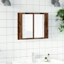 Armario con espejo LED madera ingeniería envejecida 60x12x45 cm de , Tocadores de baño - Ref: Foro24-856282, Precio: 53,12 €,...
