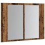 Armario con espejo LED madera ingeniería envejecida 60x12x45 cm de , Tocadores de baño - Ref: Foro24-856282, Precio: 53,12 €,...