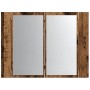 Armario con espejo LED madera ingeniería envejecida 60x12x45 cm de , Tocadores de baño - Ref: Foro24-856282, Precio: 53,12 €,...