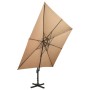 Sombrilla voladiza con doble techo gris taupe 300x300 cm de vidaXL, Sombrillas - Ref: Foro24-312374, Precio: 278,92 €, Descue...