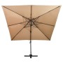 Sombrilla voladiza con doble techo gris taupe 300x300 cm de vidaXL, Sombrillas - Ref: Foro24-312374, Precio: 278,92 €, Descue...