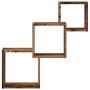 Estante pared de cubo madera ingeniería envejecida 68x15x68cm de , Estantes y estanterías - Ref: Foro24-855814, Precio: 30,00...