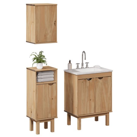 Juego de muebles de baño OTTA 3 pzas madera maciza pino de , Muebles de baño - Ref: Foro24-3307682, Precio: 214,23 €, Descuen...