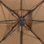 Sombrilla voladiza con doble techo gris taupe 300x300 cm de vidaXL, Sombrillas - Ref: Foro24-312374, Precio: 278,92 €, Descue...