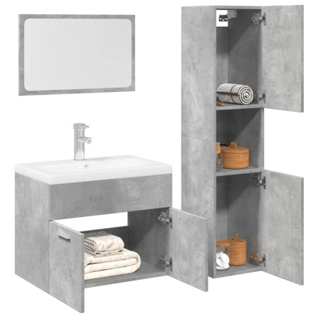 Set muebles de baño 2 piezas madera contrachapada gris hormigón de , Muebles de baño - Ref: Foro24-3324868, Precio: 114,67 €,...