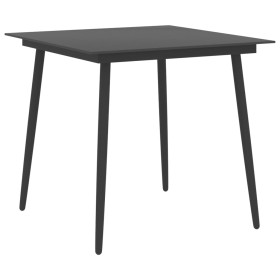 Mesa de comedor para jardín acero y vidrio negro 80x80x74 cm de vidaXL, Mesas de jardín - Ref: Foro24-313114, Precio: 110,07 ...