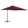 Sombrilla voladiza con poste y luces LED burdeos 250 cm de vidaXL, Sombrillas - Ref: Foro24-312326, Precio: 114,61 €, Descuen...