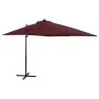 Sombrilla voladiza con poste y luces LED burdeos 250 cm de vidaXL, Sombrillas - Ref: Foro24-312326, Precio: 113,58 €, Descuen...