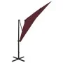 Sombrilla voladiza con poste y luces LED burdeos 250 cm de vidaXL, Sombrillas - Ref: Foro24-312326, Precio: 113,58 €, Descuen...