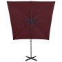 Sombrilla voladiza con poste y luces LED burdeos 250 cm de vidaXL, Sombrillas - Ref: Foro24-312326, Precio: 114,61 €, Descuen...