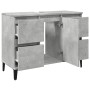 Armario de lavabo madera contrachapada gris hormigón 80x33x60cm de , Tocadores de baño - Ref: Foro24-857128, Precio: 97,36 €,...