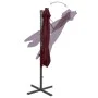 Sombrilla voladiza con poste y luces LED burdeos 250 cm de vidaXL, Sombrillas - Ref: Foro24-312326, Precio: 113,58 €, Descuen...