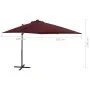 Sombrilla voladiza con poste y luces LED burdeos 250 cm de vidaXL, Sombrillas - Ref: Foro24-312326, Precio: 113,58 €, Descuen...