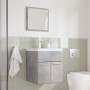 Set muebles de baño 2 piezas madera contrachapada gris hormigón de , Muebles de baño - Ref: Foro24-3324861, Precio: 132,19 €,...