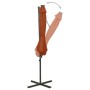 Sombrilla voladiza con poste y luces LED terracota 300 cm de vidaXL, Sombrillas - Ref: Foro24-312343, Precio: 88,00 €, Descue...