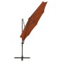 Sombrilla voladiza con poste y luces LED terracota 300 cm de vidaXL, Sombrillas - Ref: Foro24-312343, Precio: 88,00 €, Descue...