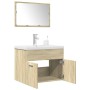 Set de muebles de baño 3 pzas madera contrachapada roble Sonoma de , Muebles de baño - Ref: Foro24-3324987, Precio: 170,97 €,...