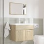 Set de muebles de baño 3 pzas madera contrachapada roble Sonoma de , Muebles de baño - Ref: Foro24-3324987, Precio: 170,97 €,...