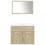 Set de muebles de baño 3 pzas madera contrachapada roble Sonoma de , Muebles de baño - Ref: Foro24-3324987, Precio: 170,97 €,...