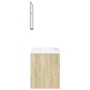 Set de muebles de baño 3 pzas madera contrachapada roble Sonoma de , Muebles de baño - Ref: Foro24-3324987, Precio: 170,97 €,...