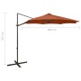 Sombrilla voladiza con poste y luces LED terracota 300 cm de vidaXL, Sombrillas - Ref: Foro24-312343, Precio: 88,00 €, Descue...