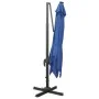 Sombrilla voladiza con poste y luces LED azul celeste 300 cm de vidaXL, Sombrillas - Ref: Foro24-312349, Precio: 146,31 €, De...