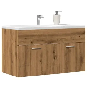 Mueble de lavabo de baño madera roble artisan 90x38,5x46 cm de , Muebles de baño - Ref: Foro24-856216, Precio: 56,79 €, Descu...