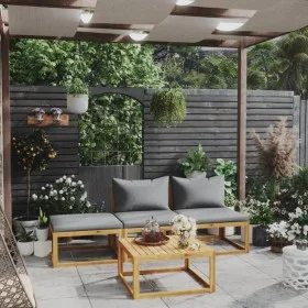 Gartenmöbel 4 Stück cremefarbene Kissen aus massivem Akazienholz von vidaXL, Gartensets - Ref: Foro24-3057627, Preis: 419,63 ...