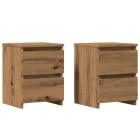 Mesitas noche 2 uds madera ingeniería roble artisan 30x30x40 cm by , Nightstands - Ref: Foro24-855849, Price: 78,43 €, Discou...