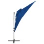 Sombrilla voladiza con cubierta doble azul azure 250x250 cm de vidaXL, Sombrillas - Ref: Foro24-312365, Precio: 137,72 €, Des...