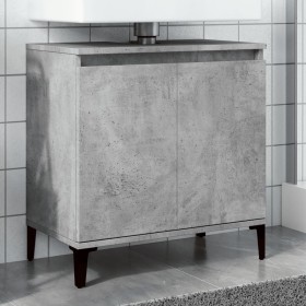 Armario de lavabo madera contrachapada gris hormigón 58x33x60cm de , Tocadores de baño - Ref: Foro24-857116, Precio: 46,09 €,...