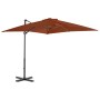 Sombrilla voladiza con palo de aluminio terracota 250x250 cm de vidaXL, Sombrillas - Ref: Foro24-312305, Precio: 97,01 €, Des...