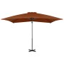 Sombrilla voladiza con palo de aluminio terracota 250x250 cm de vidaXL, Sombrillas - Ref: Foro24-312305, Precio: 97,01 €, Des...