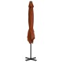 Sombrilla voladiza con palo de aluminio terracota 250x250 cm de vidaXL, Sombrillas - Ref: Foro24-312305, Precio: 97,01 €, Des...
