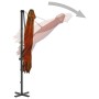 Sombrilla voladiza con palo de aluminio terracota 250x250 cm de vidaXL, Sombrillas - Ref: Foro24-312305, Precio: 97,01 €, Des...