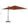 Sombrilla voladiza con palo de aluminio terracota 250x250 cm de vidaXL, Sombrillas - Ref: Foro24-312305, Precio: 97,01 €, Des...