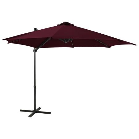 Sombrilla voladiza con poste y luces LED burdeos 300 cm de vidaXL, Sombrillas - Ref: Foro24-312334, Precio: 191,20 €, Descuen...