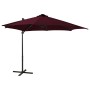 Sombrilla voladiza con poste y luces LED burdeos 300 cm de vidaXL, Sombrillas - Ref: Foro24-312334, Precio: 191,20 €, Descuen...