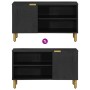 Mueble de TV madera de ingeniería negro 80x33x46 cm de , Almacenamiento para CD y DVD - Ref: Foro24-4017663, Precio: 82,24 €,...