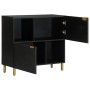 Aparador de madera de ingeniería negro 80x33x75 cm de , Almacenamiento para CD y DVD - Ref: Foro24-4017675, Precio: 105,94 €,...