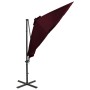 Sombrilla voladiza con poste y luces LED burdeos 300 cm de vidaXL, Sombrillas - Ref: Foro24-312334, Precio: 191,20 €, Descuen...
