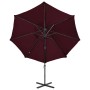Sombrilla voladiza con poste y luces LED burdeos 300 cm de vidaXL, Sombrillas - Ref: Foro24-312334, Precio: 191,20 €, Descuen...