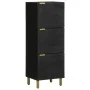 Aparador alto de madera de ingeniería negro 40x33x110 cm de , Almacenamiento para CD y DVD - Ref: Foro24-4017677, Precio: 108...