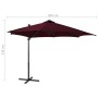 Sombrilla voladiza con poste y luces LED burdeos 300 cm de vidaXL, Sombrillas - Ref: Foro24-312334, Precio: 191,20 €, Descuen...